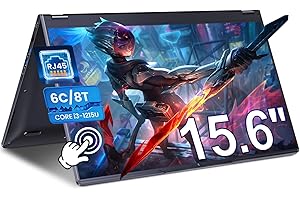 MHCYX Convertible Laptop 15.6 inch, 2 in 1 Touchscreen Laptop Computer with i3-1215U Processor(6C/8T, Up to 4.4GHz), 16GB RAM, 1024GB SSD, WiFi 6, BT5.2, RJ45, 57.75WH, for Home Business Student