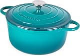 Nuovva Enamelled Cast Iron Dutch Oven 5 Qt Teal 24cm with Lid