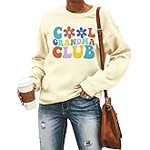 MOUSYA Cool Grandma Club Sweatshirt for Women - Casual Lightweight Long Sleeve Pullover Top - Grandma Gifts Shirt