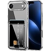 Shecaset for iPhone Air Wallet Case/iPhone 17 Air Wallet Case with Card Holder (3 Cards),Soft TPU Slim Shockproof Protective for Women Girl Men Cover for Apple iPhone 17 Air 6.5 inch (2025),Clear