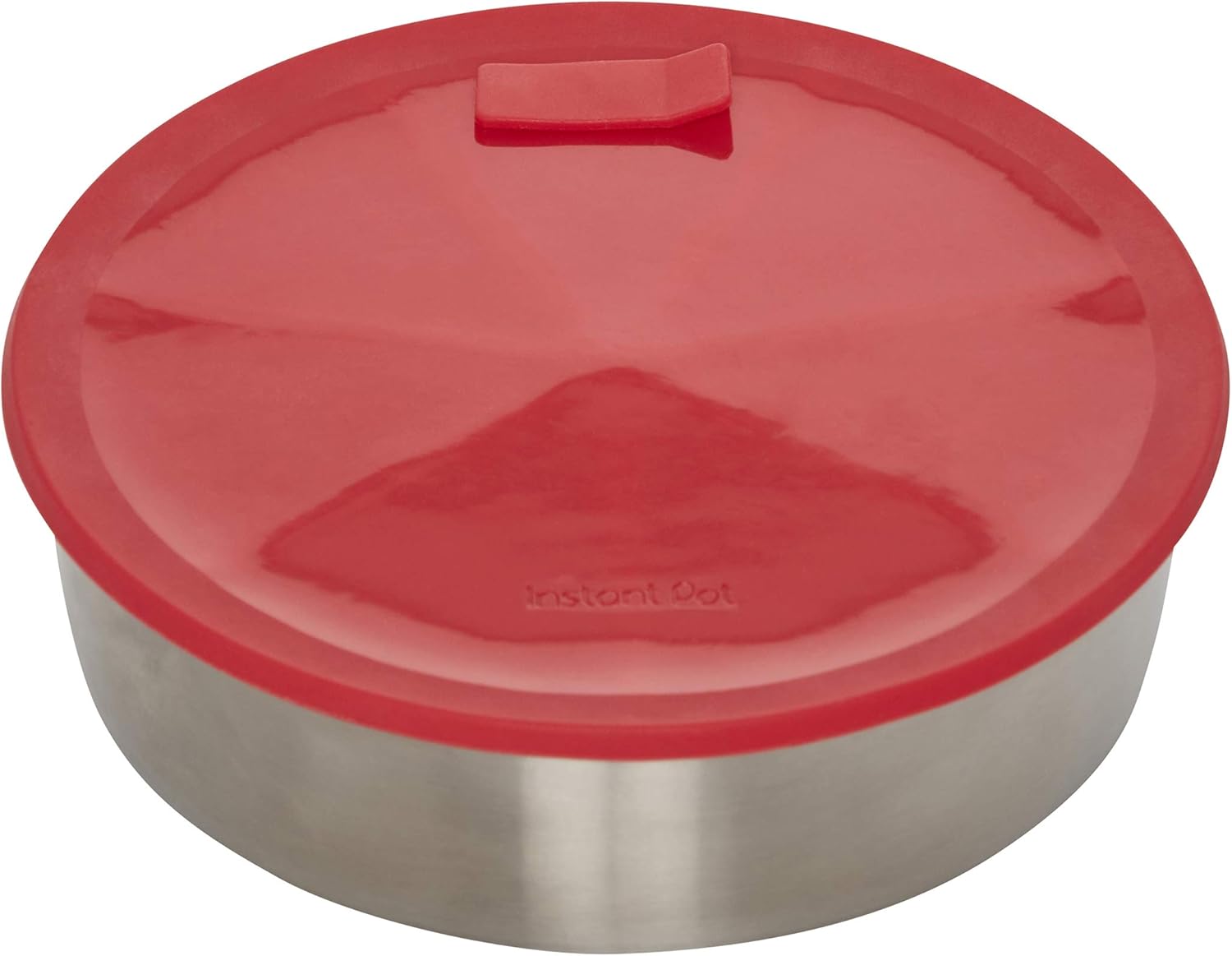 Instant Pot 5252078 Official Round Cook/Bake Pan with Lid & Removable Divider Red 7inch cisne