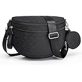 G4Free Quilted Bum Bag Crossbody Bags for Women, Spacious Nylon Cross Body Bag with Removable Pouch