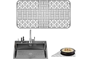 Chris.W Large Sink Protector for Kitchen Sink 26x14 in, Silicone Kitchen Sink Mat Grid for Bottom of Farmhouse Stainless Stee