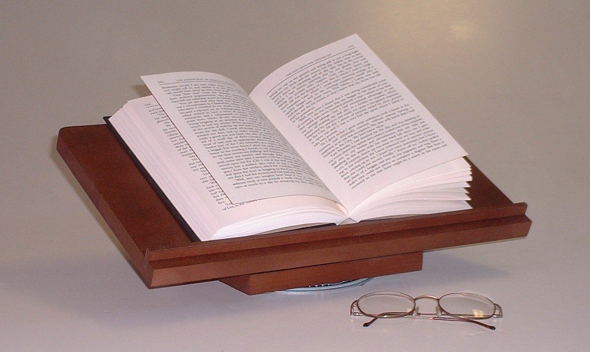 Swivel Book Stand 9"x16", Solid Hardwood, Mahogany Amazon.in Home