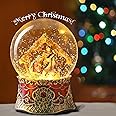 Snow Globe Christmas Nativity Scene - Musical Snow Globe Color Changing Battery Operated Nativity Sence Lighted Snow Globes for Girls Home Décor and Gift