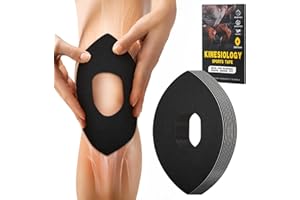 RACGRUL Kinesiology Tape for Knees, 10 Pcs Precut Kinesiology Tape for Knee Pain Relief & Support, Waterproof & Elastic Athletic Tape for Knee Stability, Breathable & Comfortable Kinesiology Tape Precut