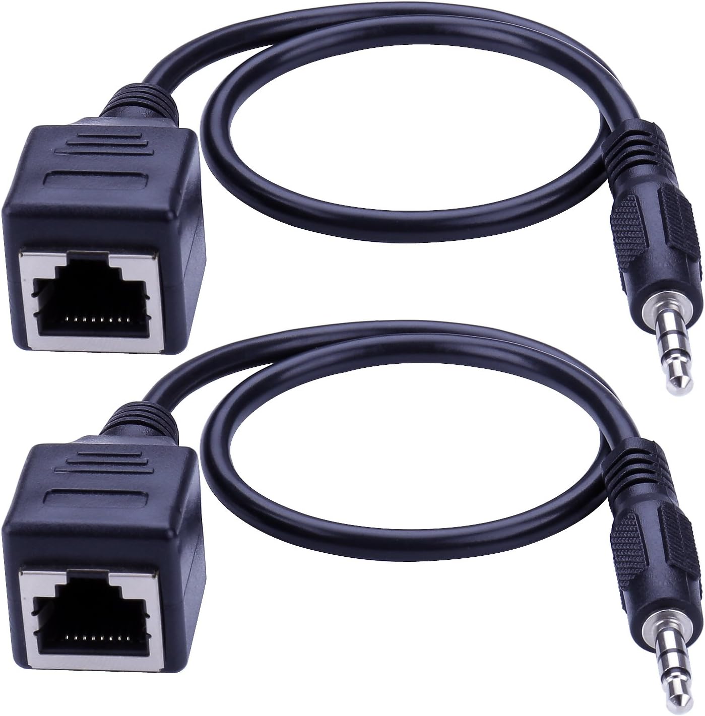 [2Pack] iGreely 3.5mm 1/8" male Plug Audio Cable to RJ45 socket