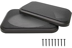 FUHENGLI 4" x 6" Speaker Grill Covers, Car Speaker Subwoofer Guard Protector, ABS Plastic Frame with Metal Mesh, Square, Black - 2Pcs