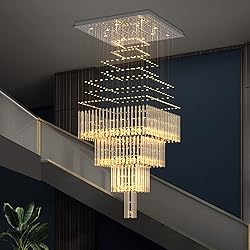 Siljoy Modern Square Raindrop Crystal Chandelier