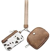 KUKOO Wristlet Wallets for Women, Zip Around Coin Purse Detachable Dual Pouch Keychain Wallet