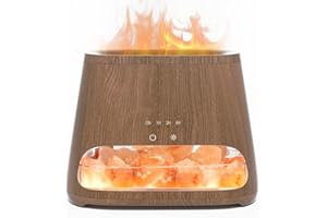 SALKING 2-in-1 Himalayan Salt Lamp Diffuser, Cool Mist Humidifier, Aromatherapy & Himalayan Salt Therapy, 100% Pure Himalayan