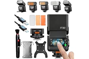 Godox IT32 TTL Camera Flash with X5S Flash Trigger for Sony Cameras,Magnetic Hotshoe & Trigger 2-in-1,Colorful Touch Screen,R