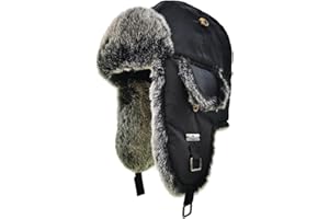 ALKAIDSTAR Fur Winter Trapper Hat,Unisex Taslon Faux Fur Aviator Ski Trapper Trooper Pilot Hat,Snow Eskimo Hat with Ear Flaps