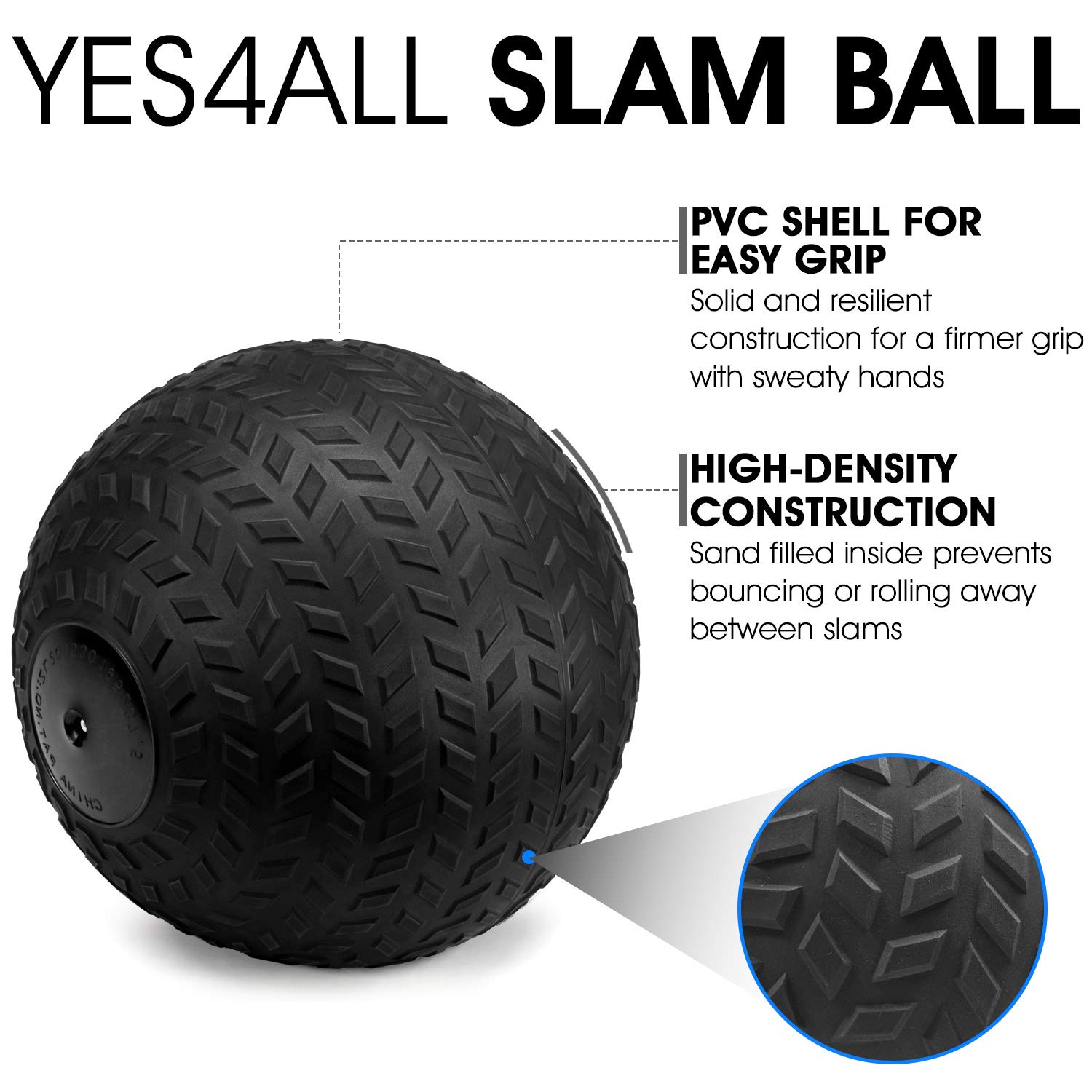 Yes4All Slam Balls (black & blue) 1040lbs for Strength and Crossfit