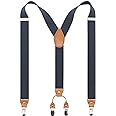Timiot Men’s Y-Back 4 Metal Clip Elastic Wide Suspenders Perfect For Both Casual&Formal