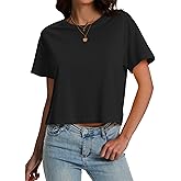 SMENG Women's Workout Crop Tops UPF50+ Cotton Soft Breathable Tshirt Loose Short Sleeve Yoga Athletic Shirt