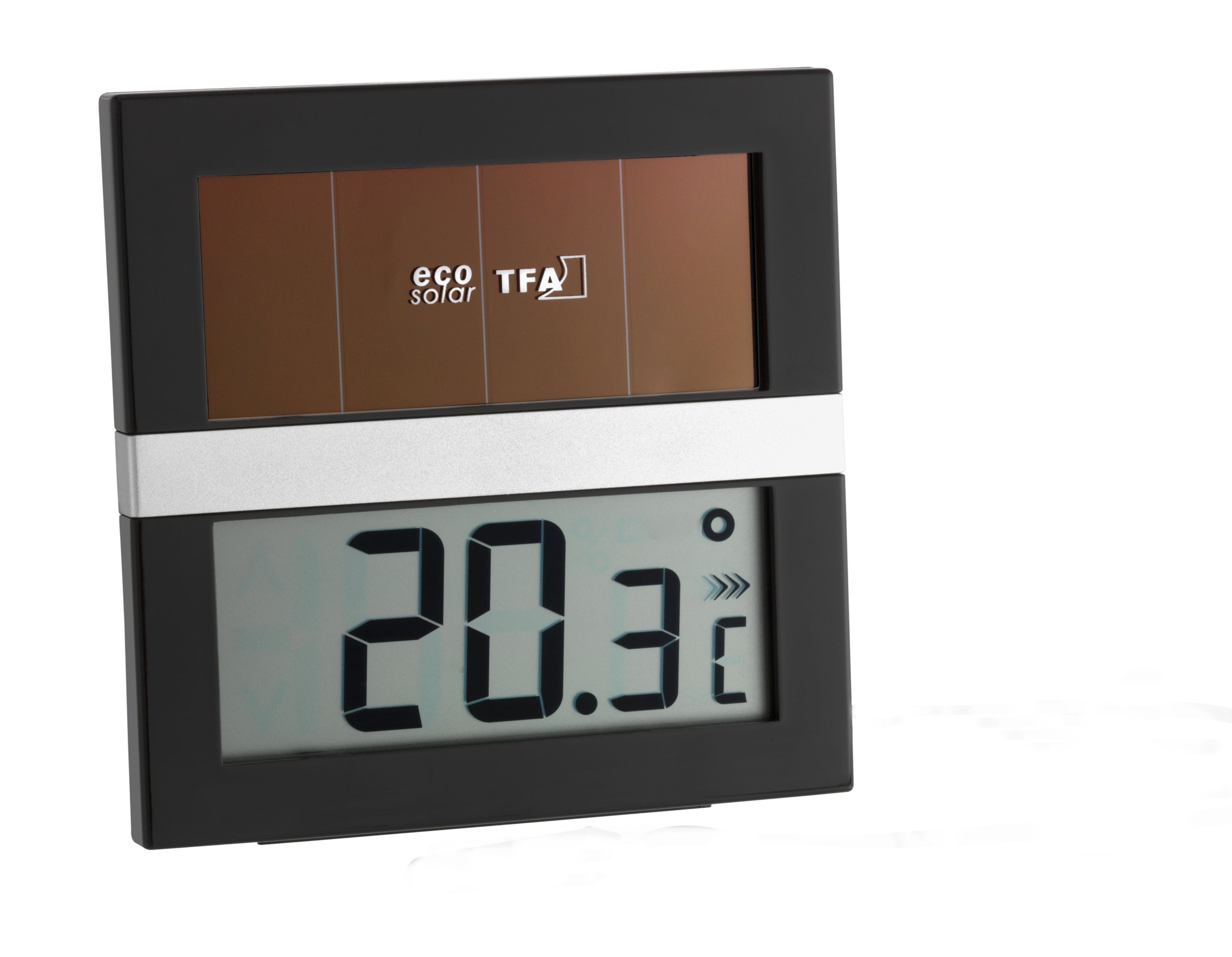 Green Wash Ltd TFA Dostmann Eco Digit Solar Thermometer, Multi-Colour, 9.9 x 9.5 x 2.5 cm