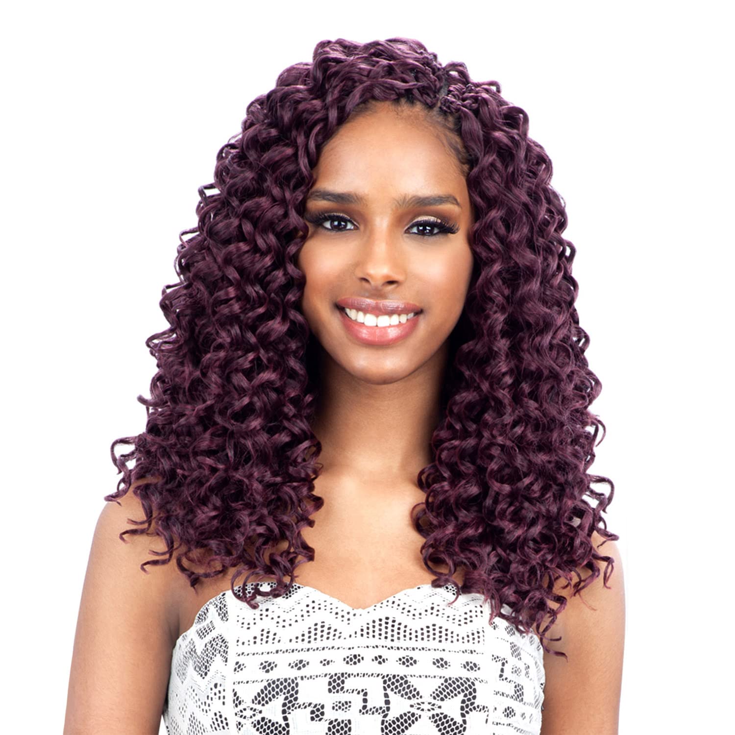 GOGO CURL 12 - Freetress Synthetic Braid Crochet Bulk Braiding Hair by Freetress (1B)