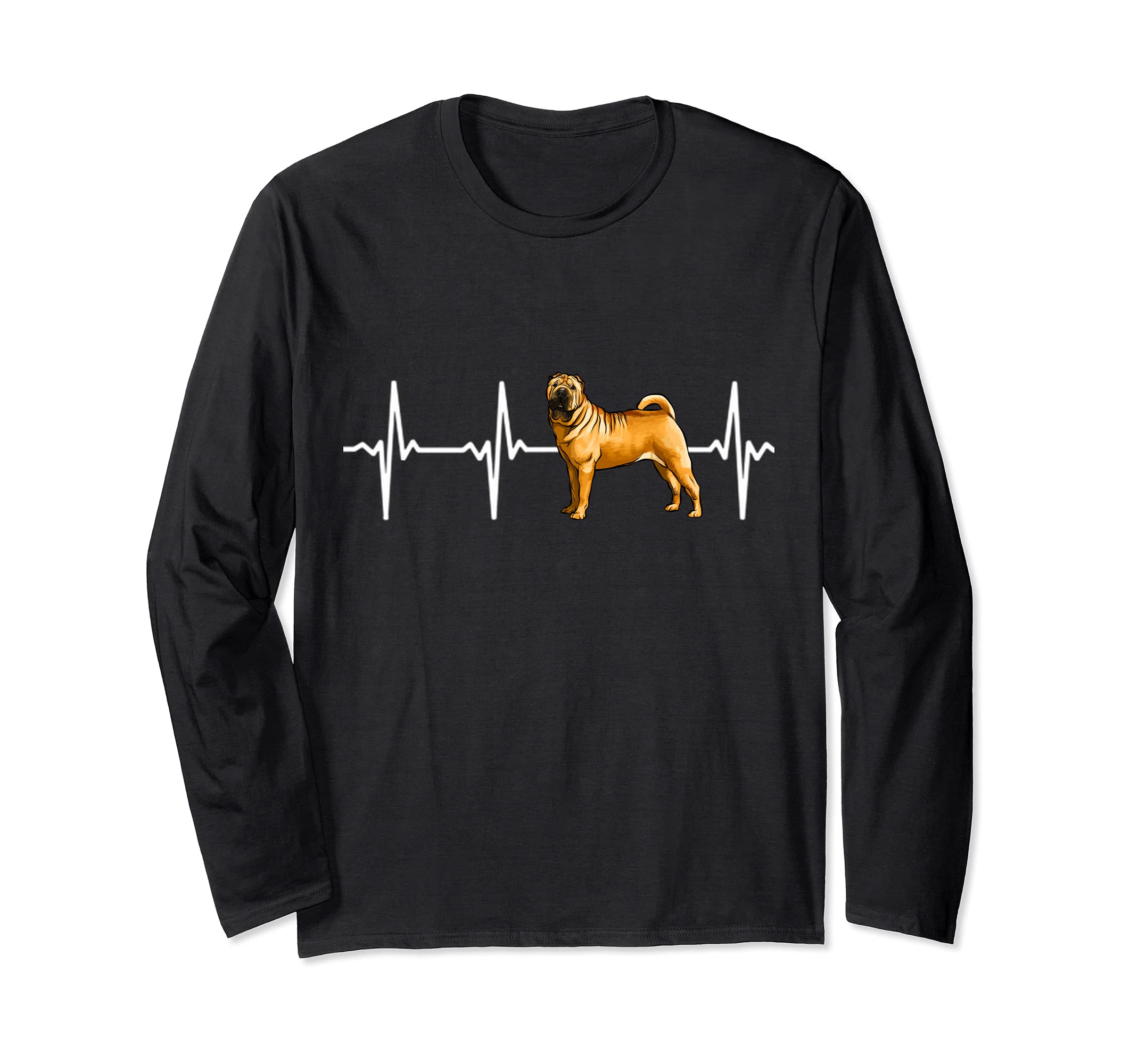 Chinese Shar-Pei Heartbeat Love My Dog Long Sleeve T-Shirt