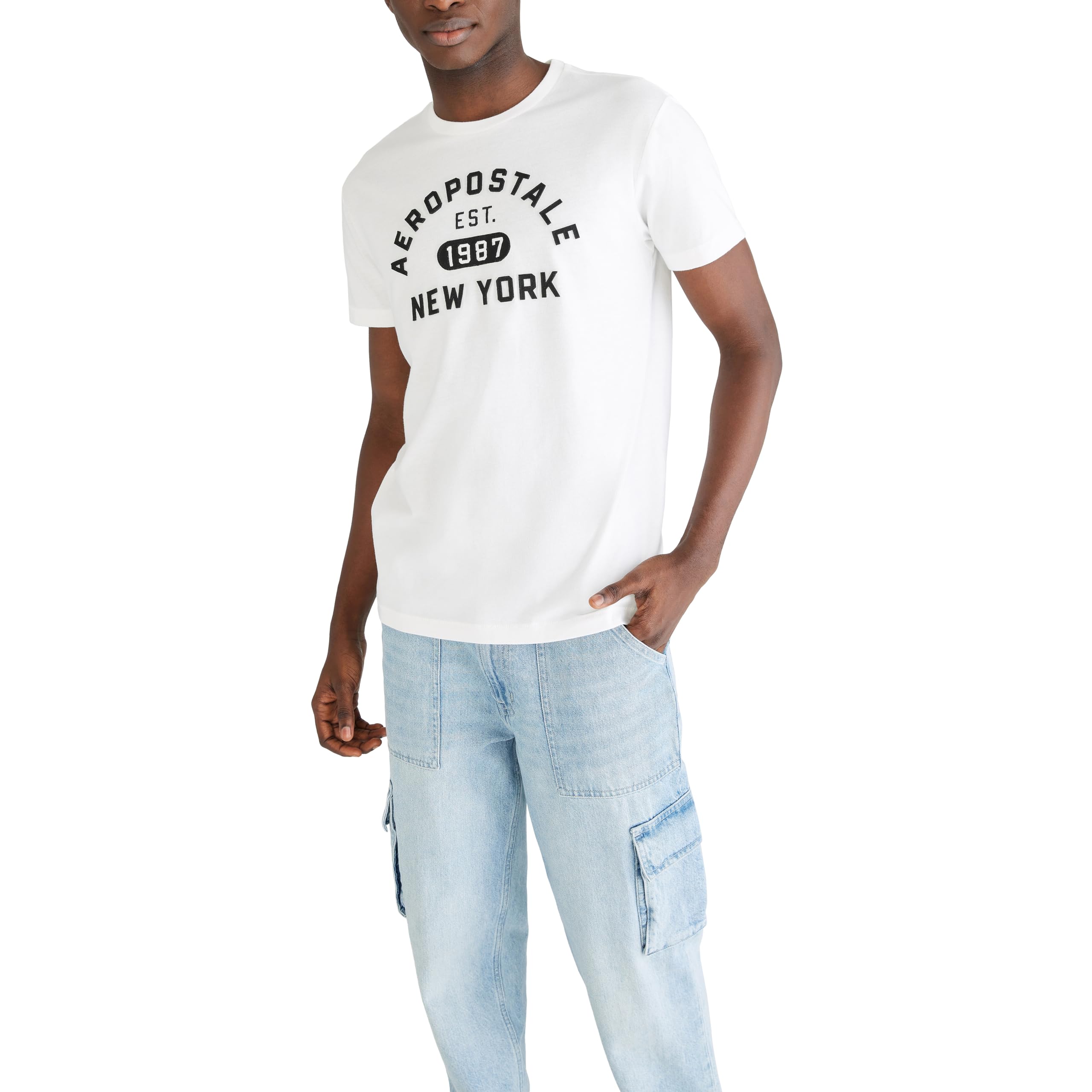 Aero Arch Logo Aeropostale, Cream, XL