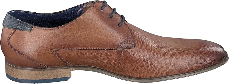 Homme Chaussure basse business en cuir, Derby avec finition bicolore, Brun, 41 EU