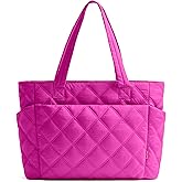 Uselike Tote Bag for Women, Lightweight Puffer Tote Work Bags with Compartments for Travel, Quilted Shoulder Bag with Zipper