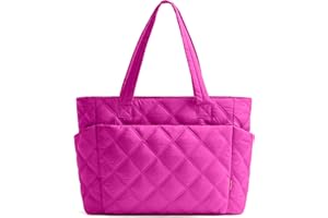 Uselike Tote Bag for Women, Lightweight Puffer Tote Work Bags with Compartments for Travel, Quilted Shoulder Bag with Zipper