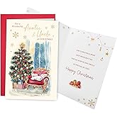 Leinessy Funny Christmas Card for Aunt & Uncle, Aunt and Uncle Christmas Card from Niece Nephew, Xmas Cards for Family Men Women