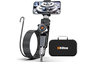DXZtoz Two-Way Articulating Borescope, Wireless Endoscope With 6.5mm Tiny Articulation Snake Camera, 1080P Video Inspection With Light for iPhone, Android