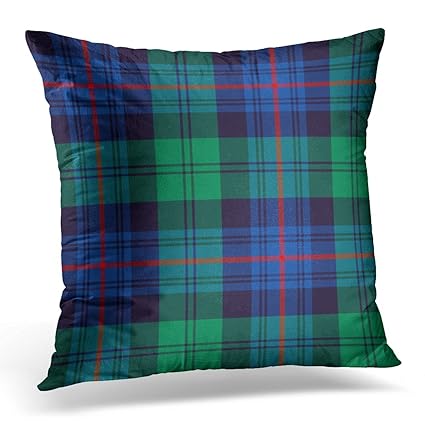Amazon Com Torass Throw Pillow Cover Blue Plaid Armstrong Tartan