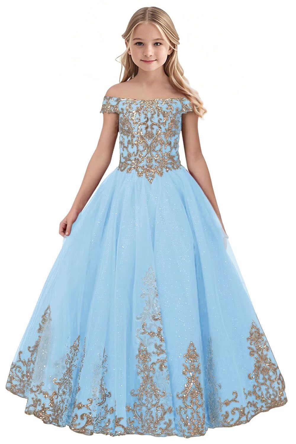 Tulle Flower Girl Dress for Wedding Sparkly