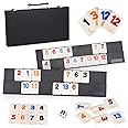 Classic Rummy Tile Game Set with Case – Rummy Cube Game Portable & Foldable Rummy Travel Game Set for Family Adults, Family Game Nights, 106 Durable Rummy Tiles Board Games, 2-4 Players