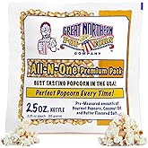 Movie Theater Style 12-Count Popcorn Packs-Pre-Measured 2.5 Ounce All-in-One Kernel, Salt, Oil Packets for Popping Machines by Great Northern Popcorn