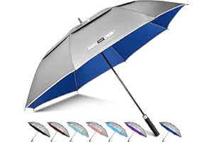 KEYHOT Large Golf Umbrella Uv Protection 62/68 Inch - Double Canopy Vented Golf Umbrellas Windproof - Sun Shade Spf Umbrella Auto Open Close Oversized for Men Women