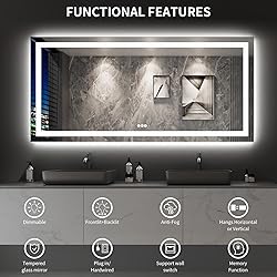 LOAAO 80"X40" LED Mirror for Bathroom, Lighted