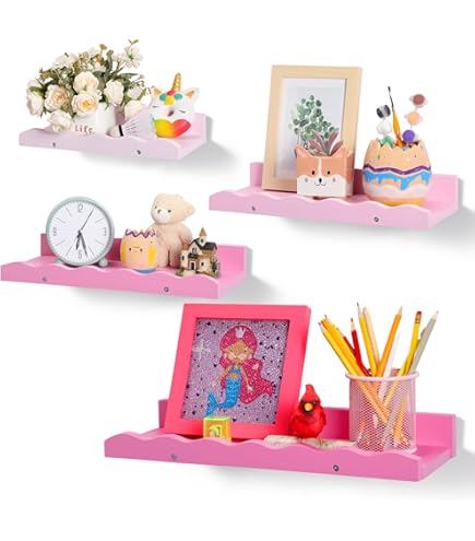 Suzile Set Of 4 Nursery Book Shelves 16 Inch Floating Bookshelves