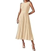 BTFBM Women Tank Midi Dress Summer Crewneck Sleeveless Pleated A Line Business Casual Formal Sweater Spring Dresses 2026