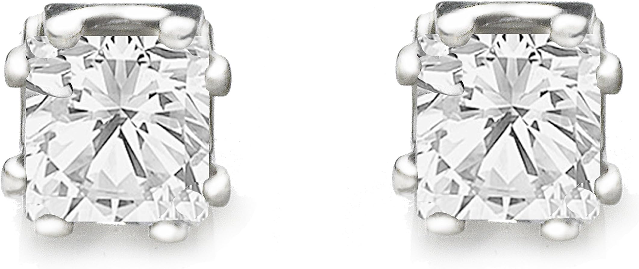 Princess Cut Swarovski Elements Women's Fashion 2.00 Carat Crystal Studs for Women