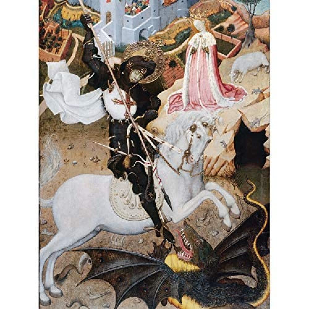 Artery8 Bernat Martorell Saint George Killing The Dragon Painting Art Print Canvas Premium Wall Decor Poster Mural
