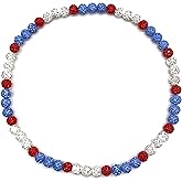 MONAZEO 1-4 Pcs Baseball Beaded Necklace for Men - Bling Ice Collection Rhinestone Discoball Inspired Baseball Team Lovers Necklace