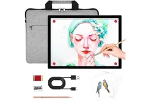 ZOCELIGHT Rechargeable A4 Light Box for tracing with Padded case,Magnetic Light pad Built-in 2500mAH Battery,5 Levels of Brightness Light Table,Portable Light Board for Diamond Painting Drawing,Sketching,X-ray
