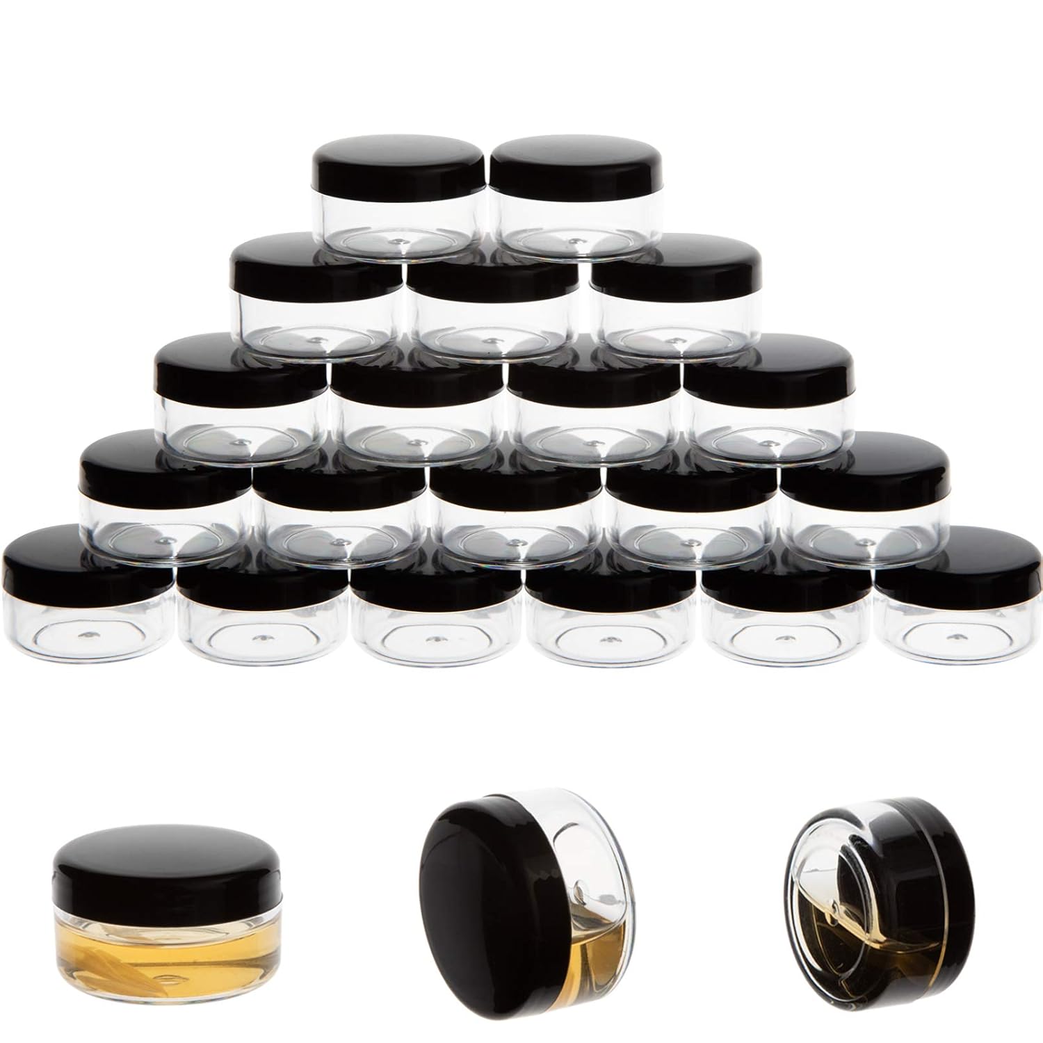 5 Gram Cosmetic Containers 50pcs Sample Jars Tiny Makeup Sample Containers with lids : Beauty