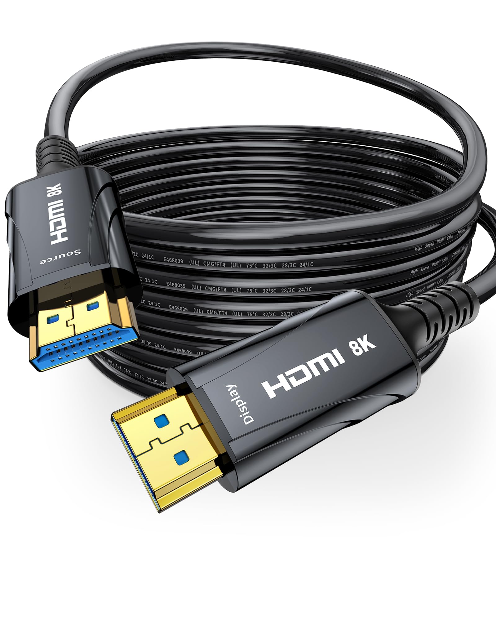 Photo 1 of Cratree 8K Long Fiber Optic HDMI Cable 100FT - 48Gbps, High Speed HDMI Cord CL2 in Wall,8K 60Hz,4K120Hz,HDCP 2.2&2.3,HDR10 - Compatible with HDTV/Monitor/Projector