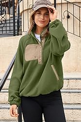 Dokotoo Sweatshirts or Women Color Block Button V