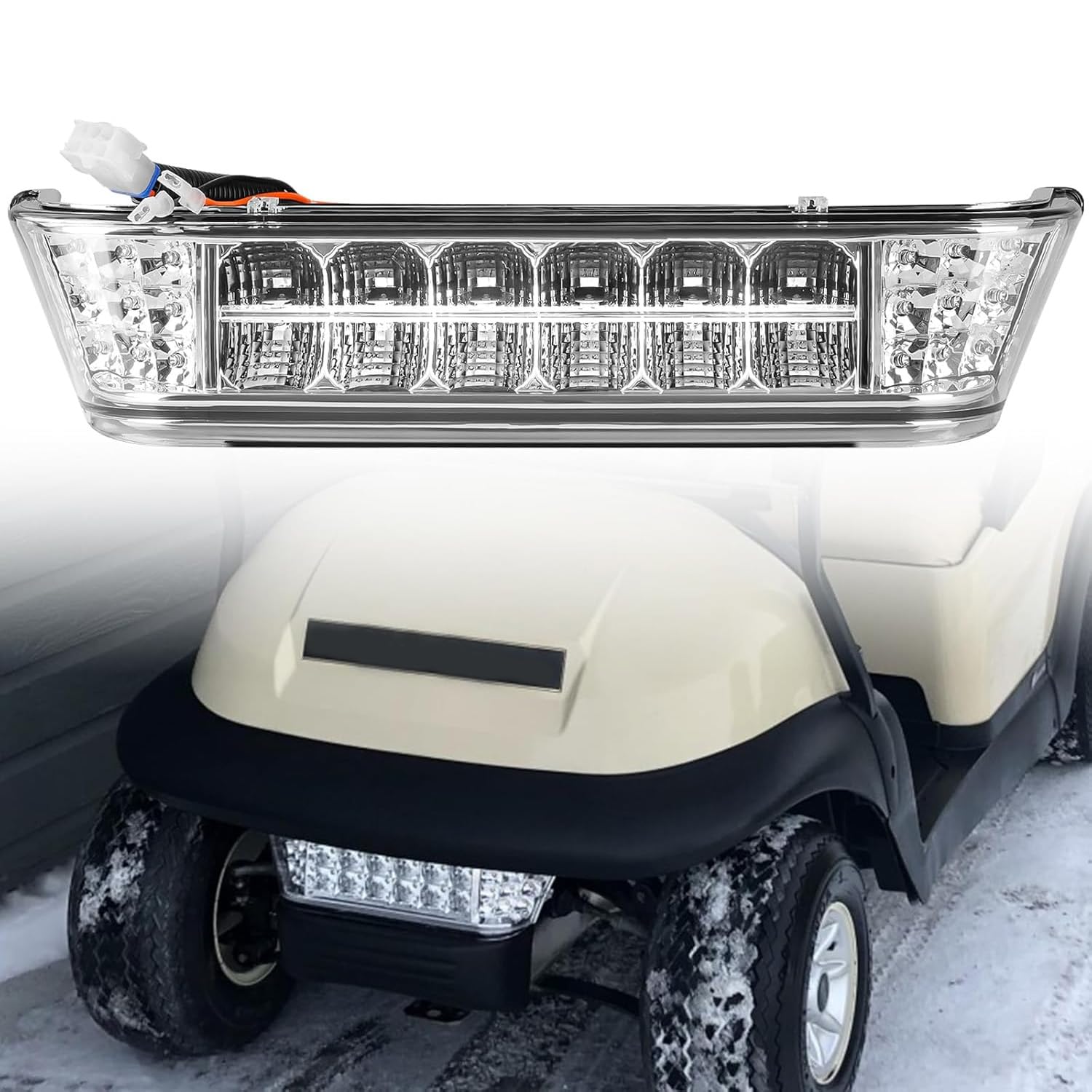 Photo 1 of Drive-up Club Car LED Headlight Bar for Club Car Precedent 2004-Up with Front Head Light Electric and Gas Golf Carts, 12V Golf Cart Front Replace Head Light Bar Replaces OEM 102524801, 1025248-01