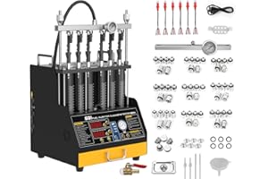 LINXINO CT450 Fuel Injector Cleaner Machine Fuel Injector Cleaner& Tester for GDI/FEI/FSI 6 Cylinders Upgraded Ultrasonic Car Fuel Injectors Cleaner Kit Tool 12V/70V/120V Options