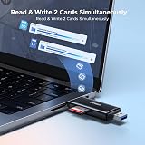 UGREEN SD Card Reader 4.0 USB-C & USB 3.0 312MB/s SD/TF Dual Slot Black view 6