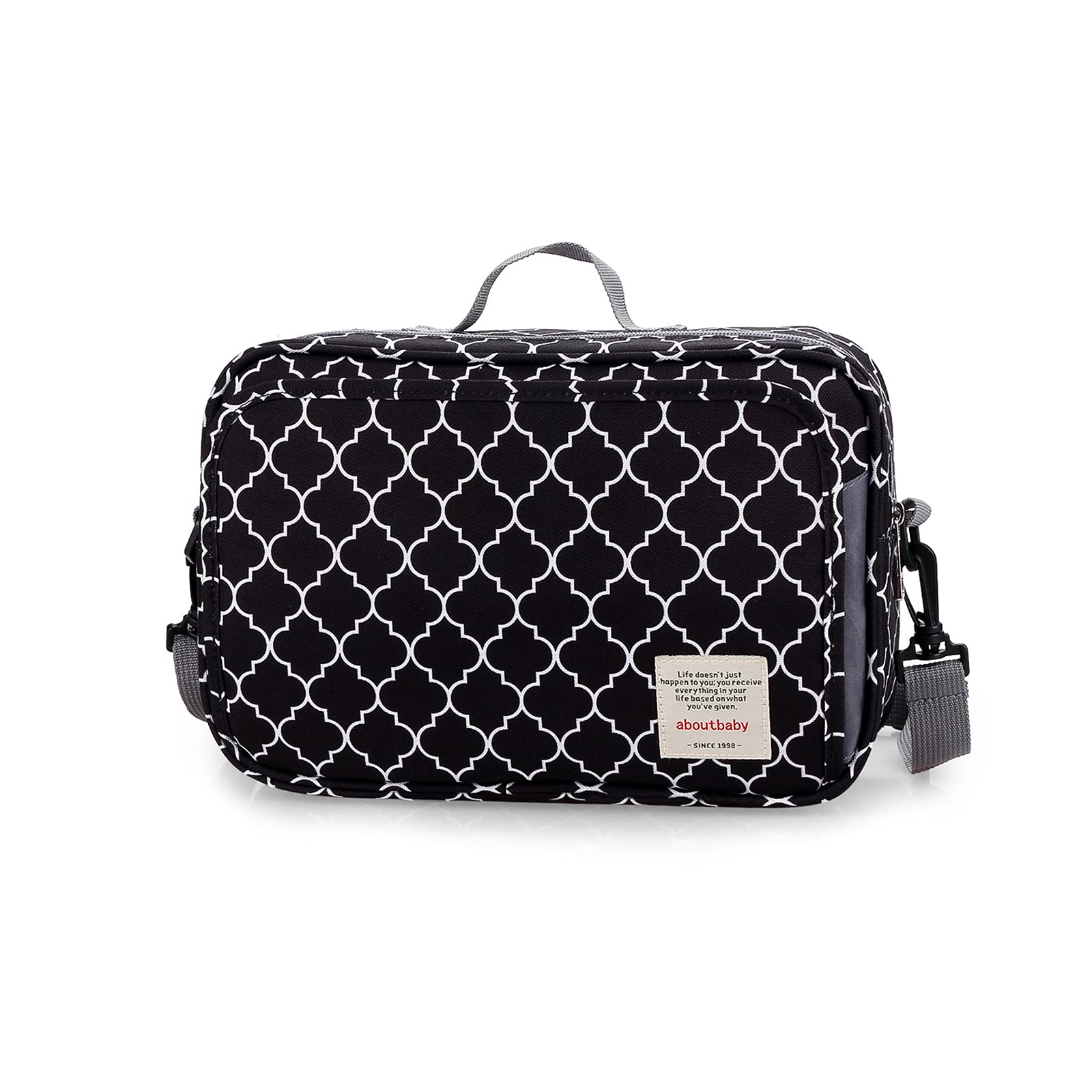 SONARIN Pram Buggy Bag Organiser & Stroller Organiser,Large Stroller Storage with Deep Cup Holder,2 x Pram Hooks,Shoulder Strap Used as Carry-On Handbag,Universal Fit All Buggy Models(Black)