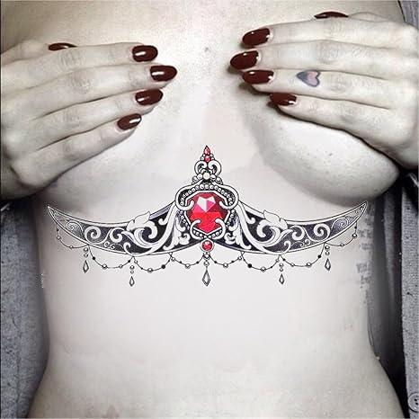 Details About Temporary Tattoo Diamond Underboobs Sexy Tattoo Chest Show Original Title