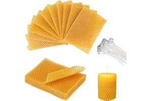 Lqucwepp 20 PCS Beeswax for Candle Making, Beeswaxs Candle Making Kit, Beeswaxs Sheets Made of Natural Beeswax, DIY Candle Ma